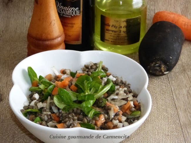 Salade de lentilles, vinaigrette au Balsamique