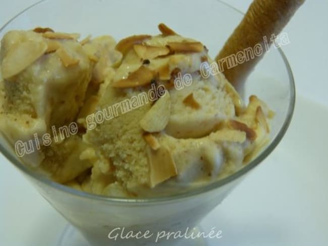 Glace pralinée en turbine à base de crème anglaise