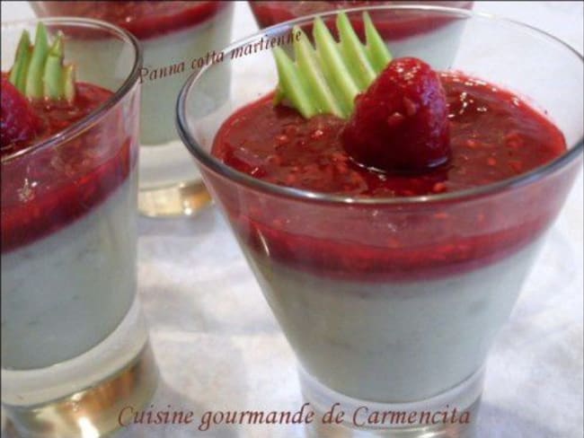 Panna cotta avocat framboises