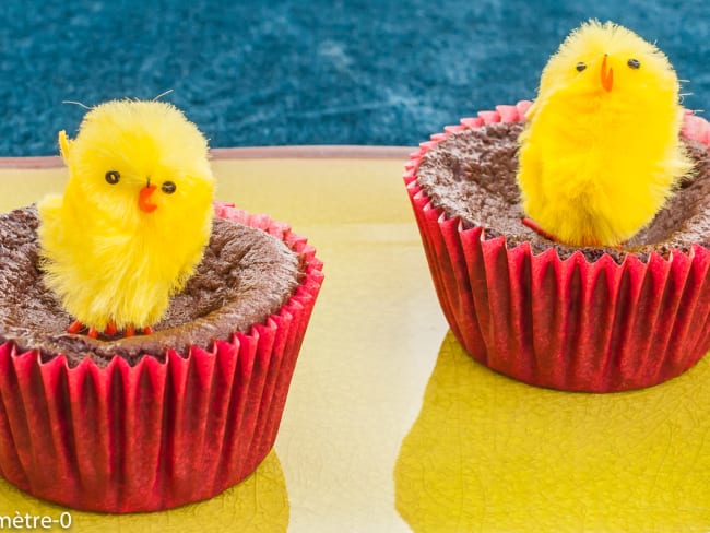 Petits fondants au chocolat noir pour Pâques