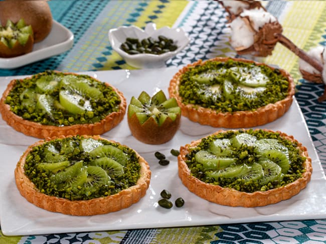 Tartelettes aux pistaches et kiwis