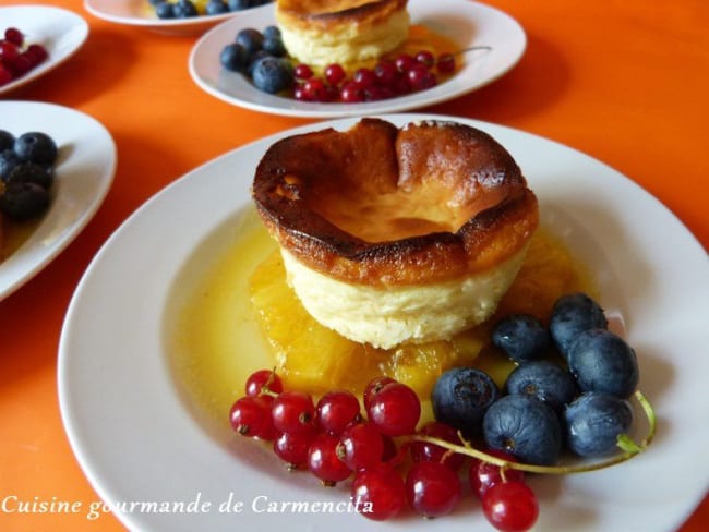 Flans de ricotta au Limoncello et à l'ananas