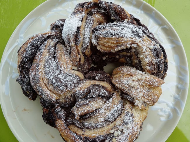 Tresse feuilletée au chocolat noir