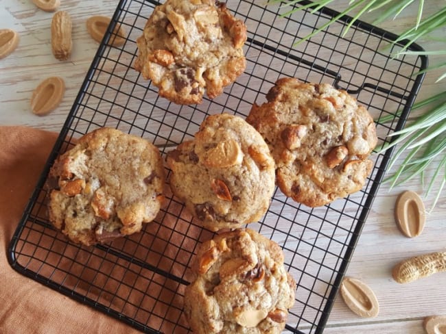 Cookies cacahuètes caramélisées et chocolat blond dulcey