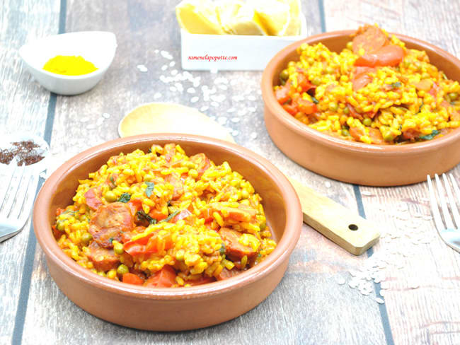 Riz comme en Espagne au chorizo et poivron rouge