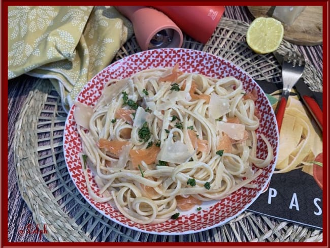 Linguine au saumon crème fraîche et citron