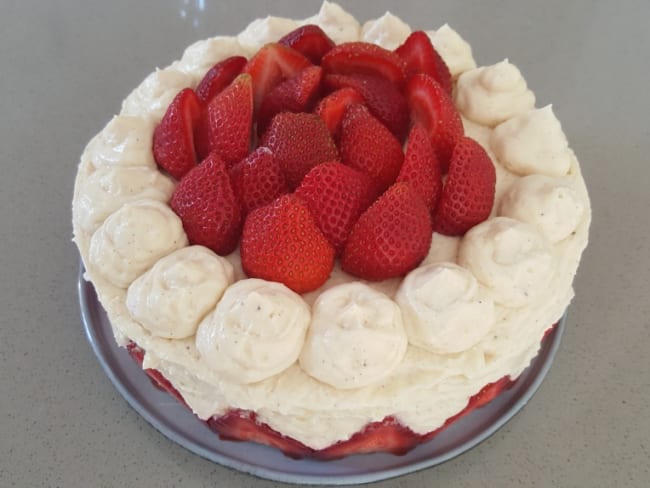 Entremets fraisier au crémeux vanille