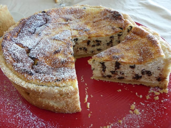 Tarte ricotta et pépites de chocolat