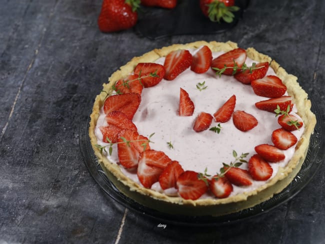 Tarte aux fraises sur base de mousse de fraises