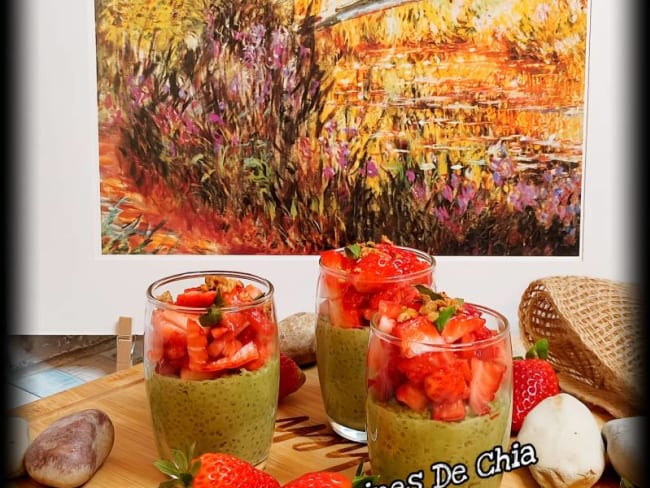 Recette de pudding aux graines de chia et thé matcha