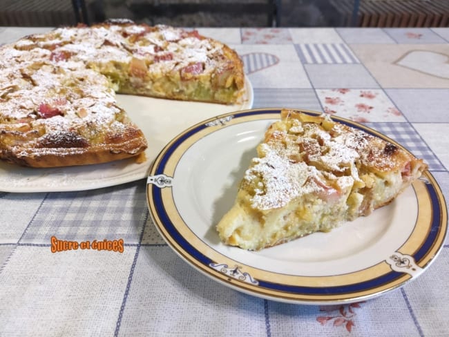 Tarte facile rhubarbe et amandes