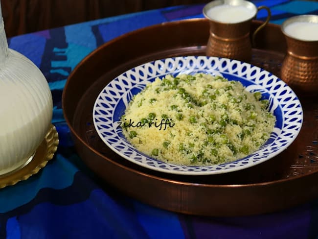 Couscous fin aux petits pois verts frais