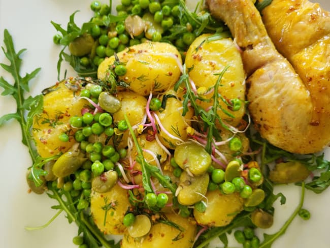 Salade de pommes de terre avec vinaigrette à la moutarde d'après Gordon Ramsay