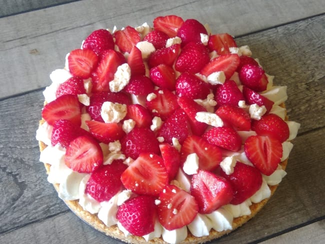 Tarte biscuitée aux fraises sans cuisson