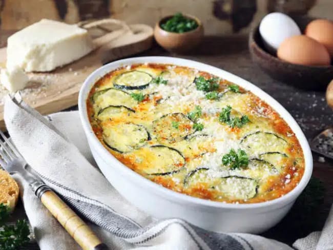 Clafoutis de courgettes au fromage de chèvre