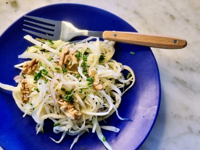 Salade lorraine de chou blanc mariné