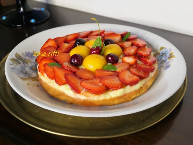 Tarte financière aux fraises et à la crème pâtissière au citron