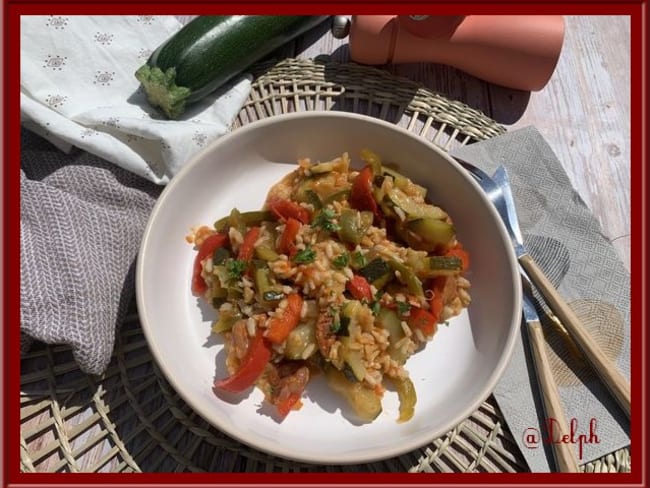 Riz à l’espagnole au chorizo et aux poivrons au Thermomix