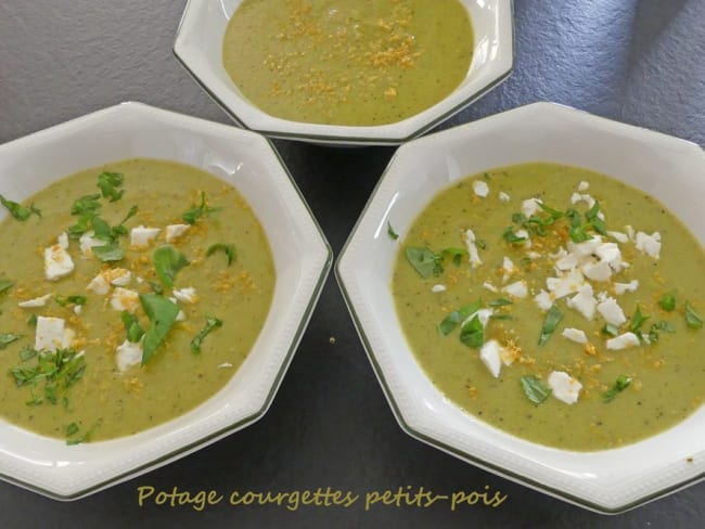 Potage courgettes et petits pois d'après Yotam Ottolenghi