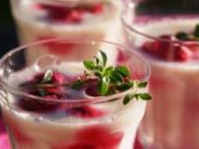 Pannacotta Légère Coco / Framboises au Thermomix