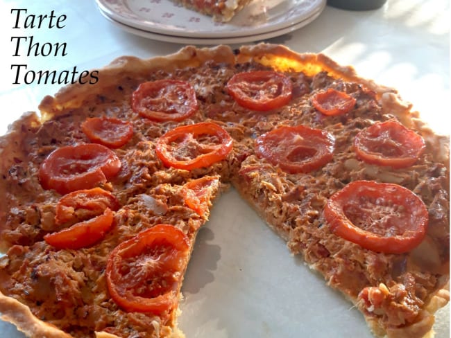 Tarte salée thon et tomates