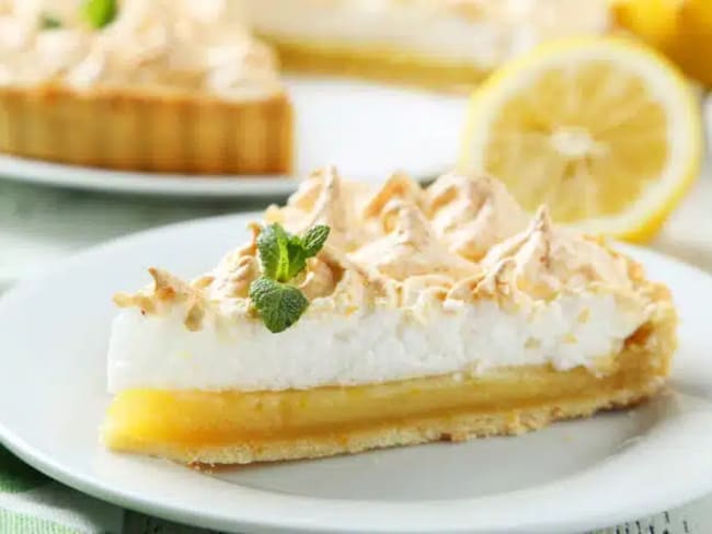 Tarte au citron meringuée allégée en sucre