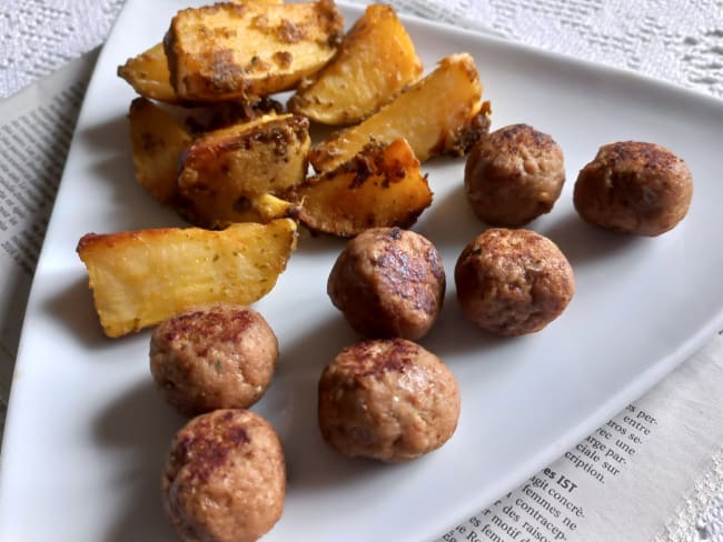 Beef ball et cheesy potatoes