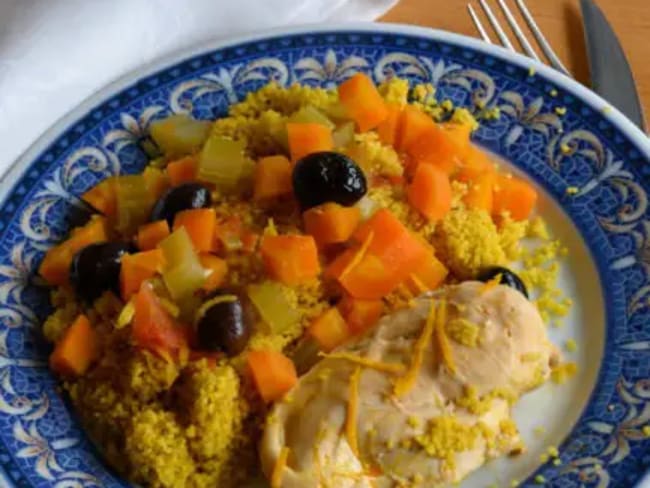 Poulet à l'orange et aux olives