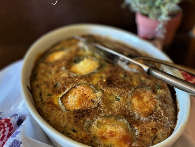 Clafoutis de Saint Abraham aux épinards et fromage de chèvre