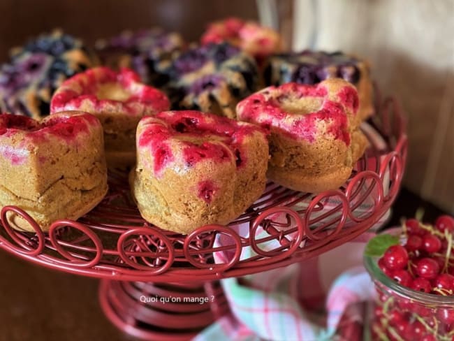 Mini gâteaux renversés aux groseilles rouges