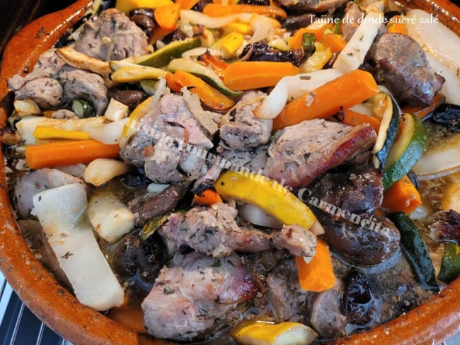 Tajine de dinde sucré salé