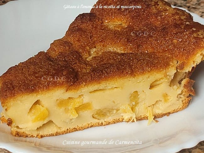 Gâteau à l'ananas ricotta et fromage italien mascarpone