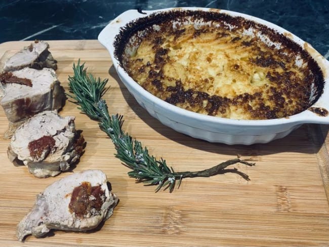 Filet mignon en cocotte aux tomates séchées et mozzarella