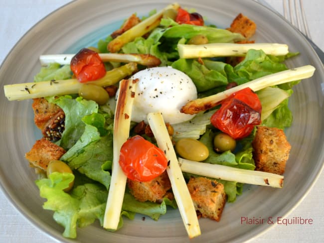 Salade de tomates et asperges rôties