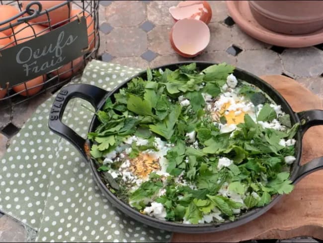 Shakshuka verte aux épinards de la Cheffe Ella Aflalo