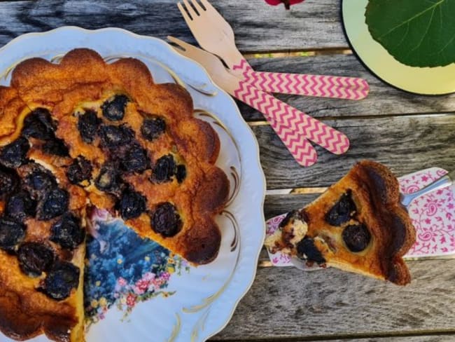 Flan aux cerises, sans gluten ni lactose et allégé