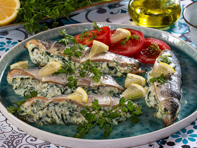 Filets de maquereaux farcis à la Brousse de brebis et herbes fraîches