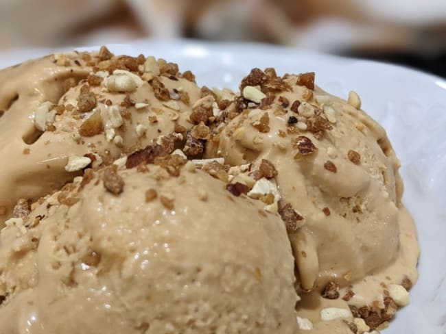 Glace aux saveurs de caramel salé sans sorbetière