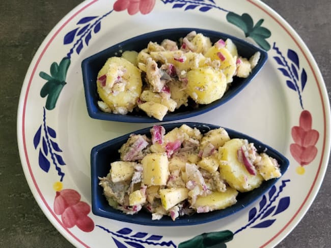 Salade hollandaise au hareng au vinaigre, pommes de terre et pomme