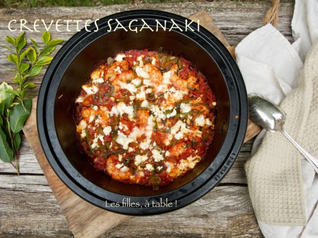 Crevettes saganaki