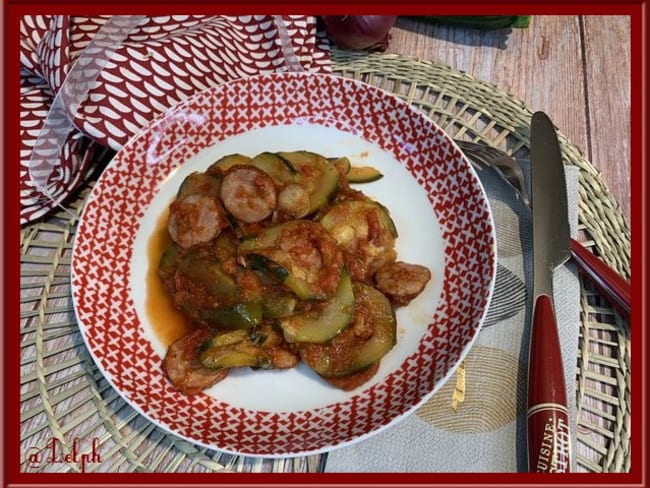 Saucisses fumées aux courgettes, poivrons et tomates (au Cookeo ou non)