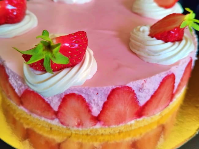 Cheesecake aux fraises sur base de Petit Beurre