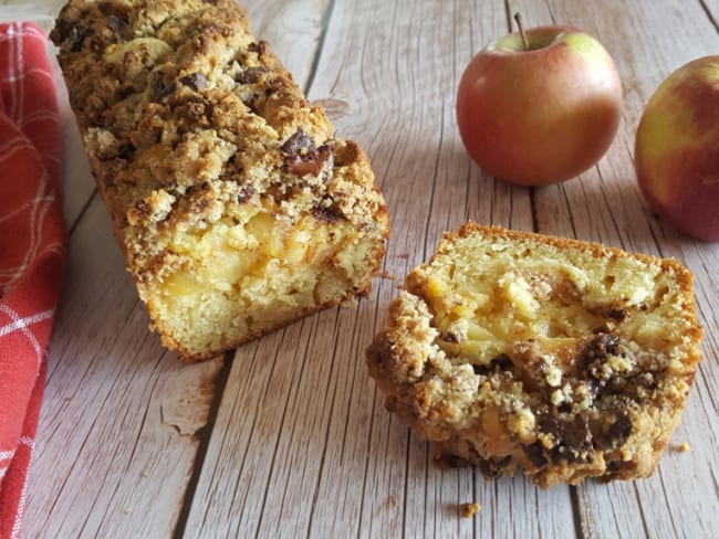 Crumcake chocolat et pommes moelleux et croustillant