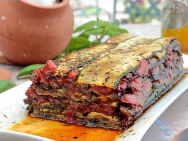 Terrine de légumes d'été grillés au chutney de tomates