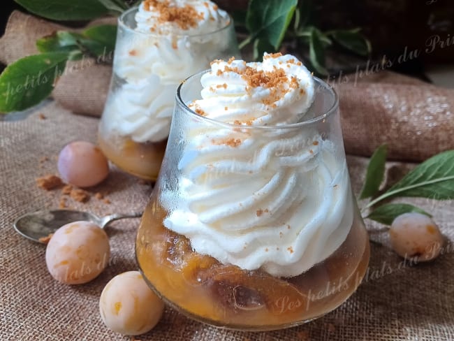 Verrines de compotée de mirabelles saveur spéculoos