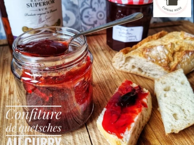 Confiture de quetsches au curry, vanille et rhum