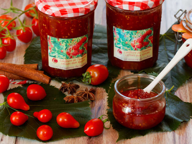 Confiture de tomates cerises aux épices (cannelle, badiane...)