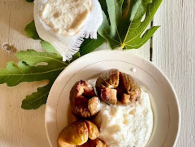 Dessert : le crémet d’Anjou et figues rôties