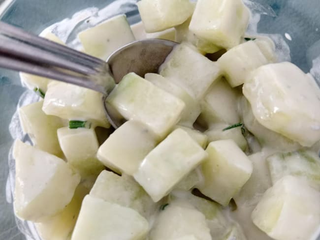 Salade de concombre originale au Saint Agur