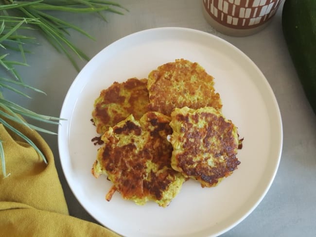 Pancakes de courgette et pois chiche